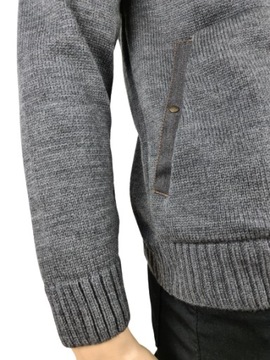 sweter rozpinany gruby ciepły POLSKI grafit XL