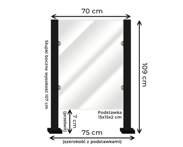 Osłona antywirusowa z pleksi na wymiar 70 x 109 cm
