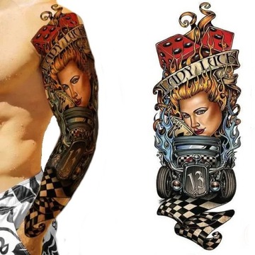 TATUAŻ ZMYWALNY TYMCZASOWY RĘKAW ręka DUŻO WZORÓW Hot rod Kobieta Q30
