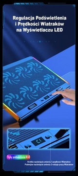 ОХЛАЖДАЮЩАЯ ПОДСТАВКА ДЛЯ НОУТБУКА 12–17 ФУТОВ 8xVENT LED