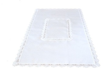 Obrus elegancki z gipiurą 2100 biały 85x85 kwadratowy