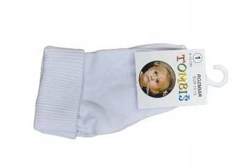 Skarpetki niemowlęce bezuciskowe białe 1 (8-10 cm)