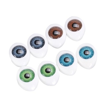 7х4 цветные 8шт глазки овальные полые пластиковые 7шт