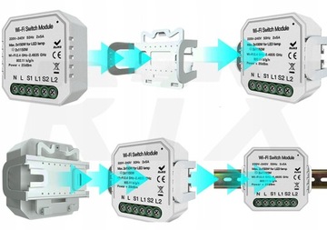 Реле включения-выключения TUYA WiFi с двойным переключателем