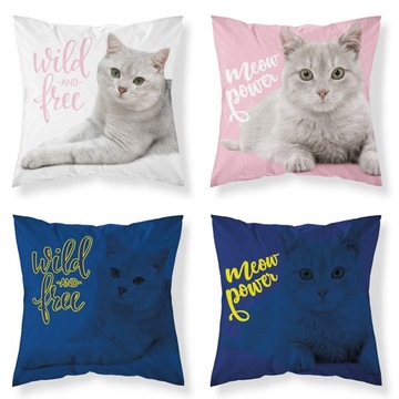 POSZEWKA DWUSTRONNA ŚWIECĄCA 40x40 KOT KOTY CAT