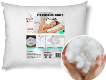 PODUSZKA BIAŁA MIĘKKA 50x70 ANTYALERGICZNA WKŁAD KULKA GRUBA PRODUCENT