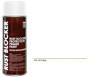 Biała farba bezpośrednio na rdzę w sprayu Rust Blocker RAL9010 4