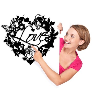 OBRAZ AŻUROWY DEKORACJA ŚCIENNA PANEL SERCE LOVE