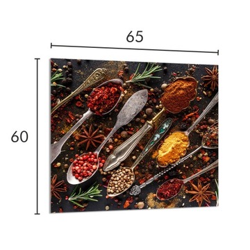 PANEL SZKLANY DO KUCHNI 65x60 Przyprawy SZKŁO HARTOWANE