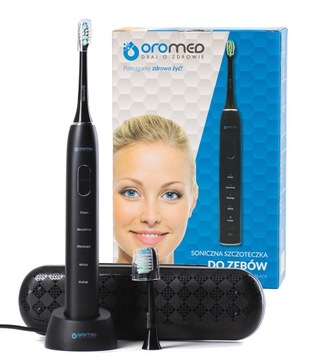 SZCZOTECZKA SONICZNA DO ZĘBÓW ELEKTRYCZNA OROMED BRUSH 5 TRYBÓW+ ETUI IPX7
