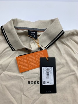 Hugo Boss Polo Beżowe z długim rękawem r.M