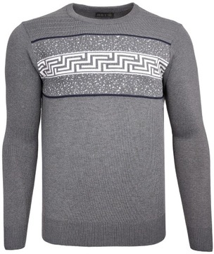 Sweter męski grafit z dodatkiem wełny O180 r. M