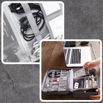 ORGANIZER PODRÓŻNY TORBA ETUI NA ŁADOWARKI KABLE