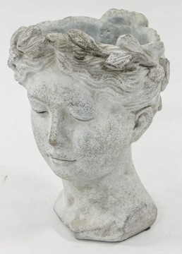 КРЫШКА ДЛЯ ЦВЕТОЧНОГО ВАЗОНА СЕРАЯ БЕТОННАЯ ГОЛОВКА 21x14 121105