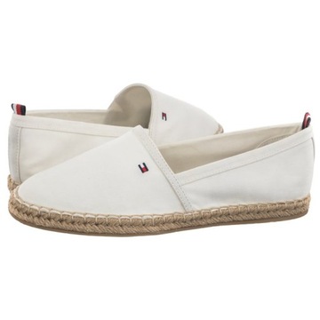 Obuwie Espadryle Tommy Hilfiger Basic Flat Espadrille Ecru FW0FW06497