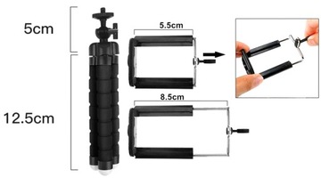 ГИБКИЙ ДЕРЖАТЕЛЬ ДЛЯ ТЕЛЕФОНА, СМАРТФОНА, СЕЛФИ-КАМЕРЫ, ШТАТИВА