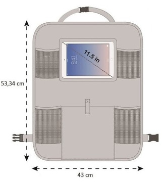ОРГАНАЙЗЕР для автокресла, ПЛАНШЕТ, карманы, место для аксессуаров
