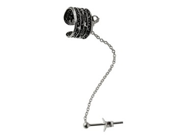 NAUSZNICA Z ŁAŃCUSZKIEM EAR CUFF GWIAZDKI kn061
