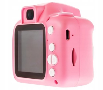 Камера детская, подарочный котёнок, розовый чехол HIT Camera + Games