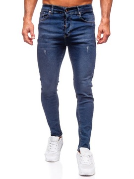 SPODNIE JEANSOWE MĘSKIE SLIM FIT GRANATOWE 6257 DENLEY_36/XL