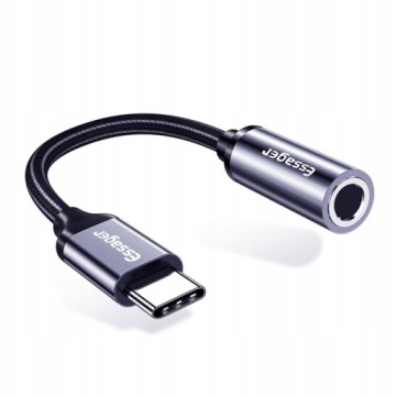 АУДИО АДАПТЕР AUX HEADPHONE CONNECTOR USB-C JACK 3.5mm DAC TYPE-C ESSAGER