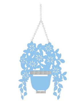 2а Гирлянда БОЛЬШОЙ ЦВЕТОЧНЫЙ ГОРШОК цветы ажурное украшение ЦВЕТ