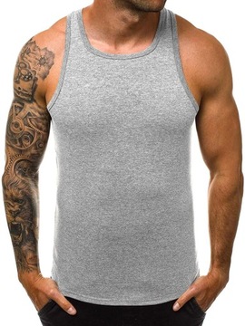 KOSZULKA MĘSKA BOKSERKA TOP NA RAMIĄCZKACH GŁADKI