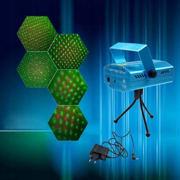PROJEKTOR LASEROWY DYSKOTEKOWY LASER LED DISCO CZUJNIK DŹWIĘKU DMX STATYW