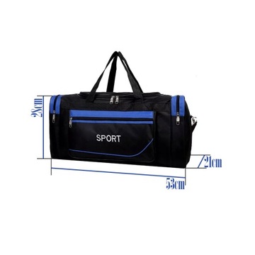 TORBA SPORTOWA PODRÓŻNA NA RAMIĘ Z PASKIEM 53x28x20cm NIEBIESKA 30L