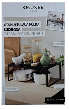 Wolnostojąca półka wstawiana kuchenna loft czarna organizer regał kuchenny