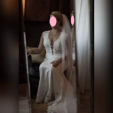 SUKNIA ŚLUBNA FIRMY BERTA BRIDAL14-20 r. 36/38