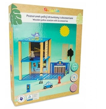 Drewniany posterunek policji+akcesoria Elefun 18m+