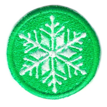 Naszywka termo haftowana ŚNIEŻYNKA ZIELONA