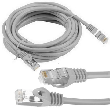 Kabel sieciowy LAN ETHERNET internetowy kat 6 FTP RJ45 3m Skrętka Szary