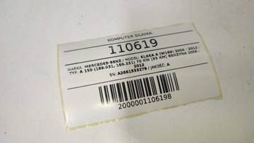 JEDNOTKA MOTORU A2661533279 MERCEDES W169 W245 A150