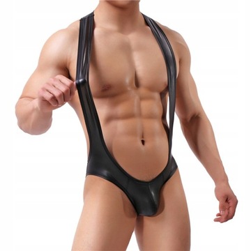 BDSM6 Męskie body kombinezon stringi LATEX - M
