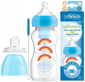 DR BROWN'S OPTIONS BUTELKA 270 ML + SMOCZEK 6M+ LEVEL 3 + USTNIK NIEKAPEK
