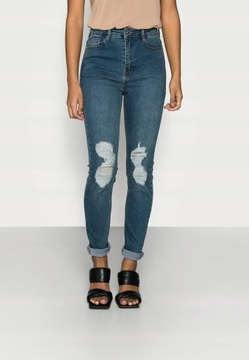 4ba7 MISSGUIDED PETITE DŁUGIE SPODNIE JEANSOWE XXS