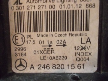 MERCEDES B TŘÍDA 246 W246 SVĚTLA SVĚTLOMET BI-XENON BIXENON