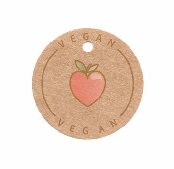 Eko kartonowe zawieszki, etykiety, tagi VEGAN 10sz