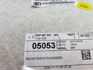 CUPRA FORMENTOR PODSUFITKA CZARNA 5FF867501