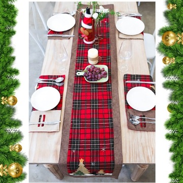 СТОЙКОЕ К ПЯТНАМ СКАТЕРЬЕ, РОЖДЕСТВЕНСКАЯ ЕЛКА, КОВРИК ДЛЯ СТОЛА