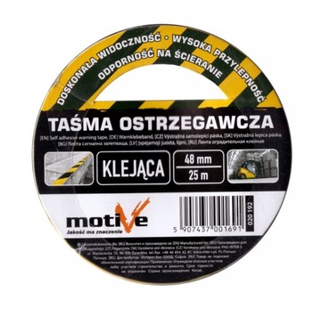 Taśma Ostrzegawcza Żółto Czarna Oznaczeniowa 48mm