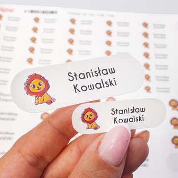 Wodoodporne naklejki imienne na przybory szkolne metki 58 sztuk imienniki
