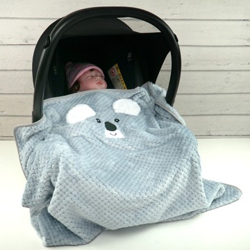 Мягкий ДЕТСКИЙ плед с ВЫШИВКОЙ ИМЕНИ КОАЛА