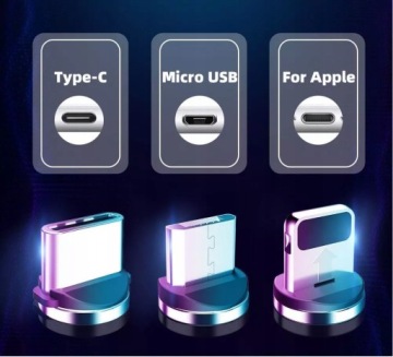 МАГНИТНЫЙ КАБЕЛЬ 3в1 MICRO TYPE-C USB-C к IPHONE