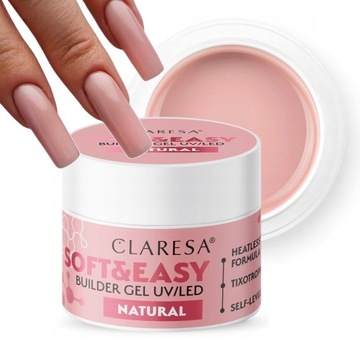 CLARESA SOFT&EASY BUDUJĄCY ŻEL DO PAZNOKCI SAMOPOZIOMUJĄCY NATURAL 12G