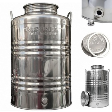 BECZKA STAL NIERDZEWNA INOX bańka konew kanka 50L na OLEJ WINO BIMBER soki