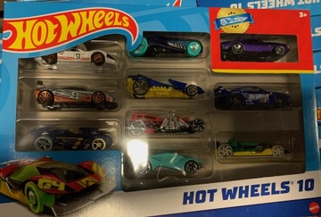 Zestaw 10 samochodów HOT wheels pojazdy auta 10PAK