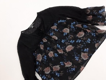 PRIMARK elegancka BLUZKA mgiełka KWIATY z koronką _ 42
